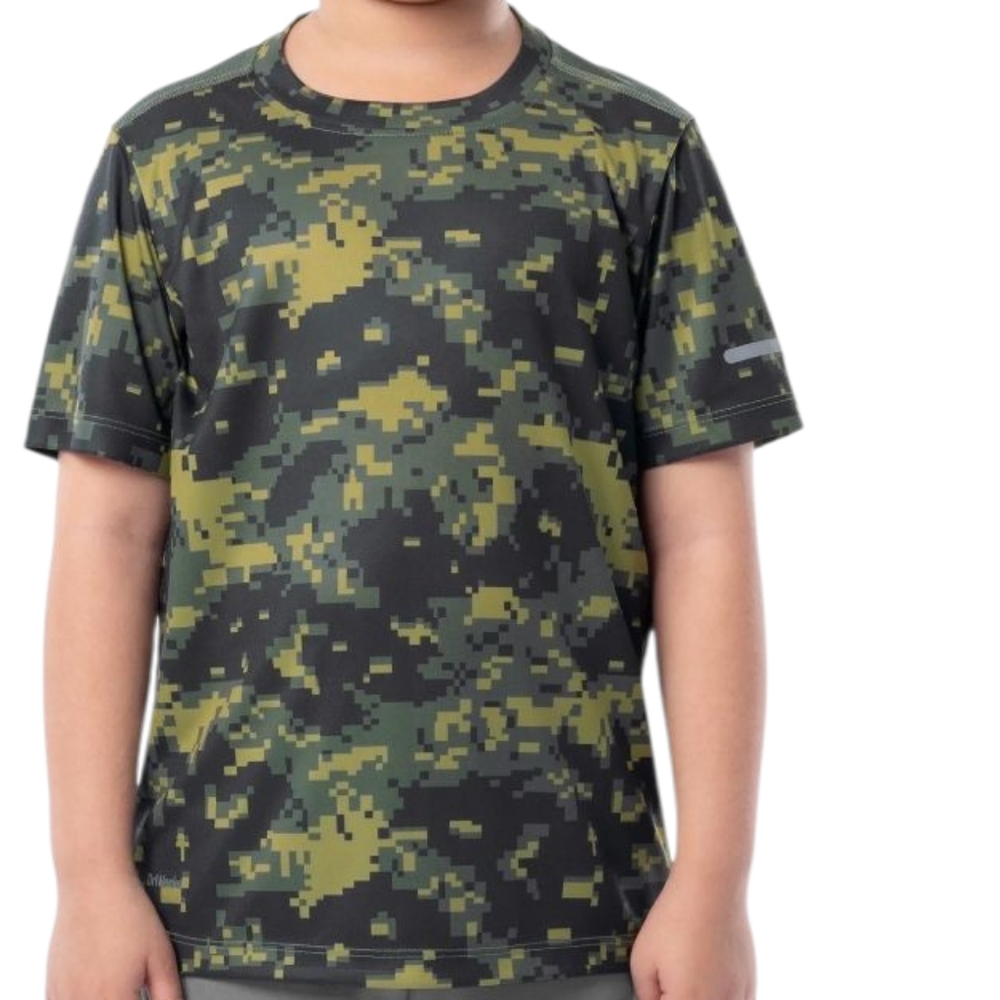 Athletic Works Boys Active T-shirt Driworks Green Camo Size Large